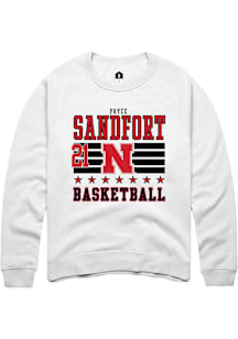 Pryce Sandfort Nebraska Cornhuskers Mens White NIL Striped Player Crew