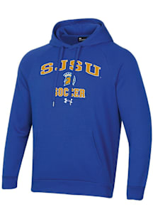 Under Armour San Jose State Spartans Mens Blue Soccer Rival Long Sleeve Hoodie