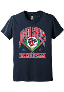 Summit Sportswear Jacksonville Jumbo Shrimp Youth Navy Blue Homefield Short Sleeve T-Shirt