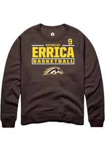 Nicholas Errica Rally Mens Brown Western Michigan Broncos NIL Stacked Box Player Crew