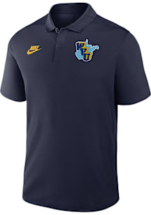 Nike West Virginia Mountaineers Mens Navy Blue 1965 Throwback Short Sleeve Polo