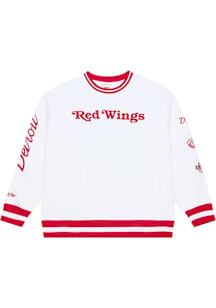 Mitchell and Ness Detroit Red Wings Mens White Arctic White Long Sleeve Fashion Sweatshirt
