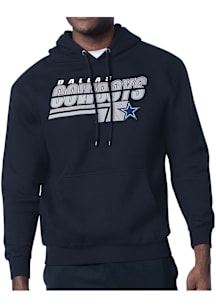 Starter Dallas Cowboys Mens Navy Blue Logo Push Long Sleeve Hoodie
