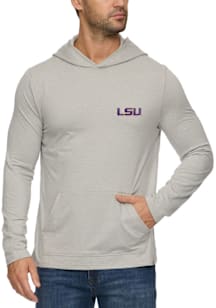 LSU Tigers Mens Silver Clutch Ultra Soft Long Sleeve Hoodie