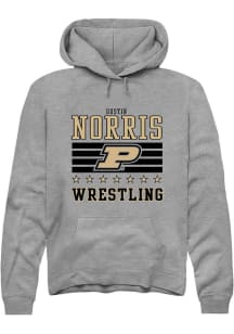 Dustin Norris Rally Mens Grey Purdue Boilermakers NIL Striped Player Hood