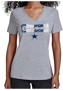 Starter Dallas Cowboys Womens Grey Color Shading Short Sleeve T-Shirt