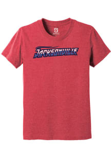 Summit Sportswear Jacksonville Jumbo Shrimp Youth Red Alt Logo Wordmark Short Sleeve T-Shirt