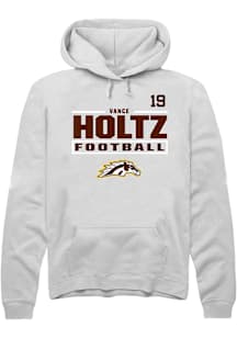Vance Holtz Western Michigan Broncos Mens White Football NIL Stacked Box Player Hood