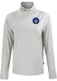 Cutter and Buck Montreal Impact Womens Grey Coastline Eco Funnel Neck Crew Sweatshirt