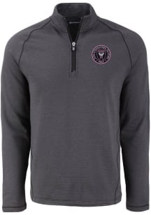 Cutter and Buck Inter Miami CF Mens Black Pehastin Long Sleeve Qtr Zip Pullover