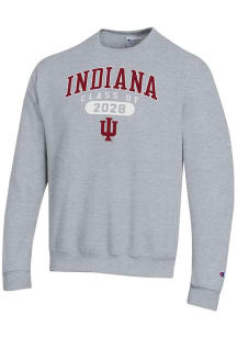 Mens Indiana Hoosiers Grey Champion Class of 2028 Powerblend Crew Sweatshirt