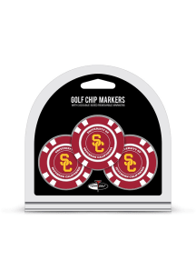 Cardinal USC Trojans Poker Chip 3 Pack Golf Ball Marker