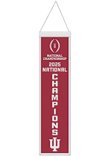 Indiana Hoosiers 2025 National Champs 8x32 Wool Banner - Crimson