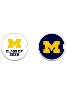 White Michigan Wolverines Class of 2029 Set of 2 Car Coaster