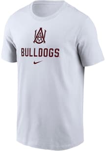 Nike Alabama A&M Bulldogs White Legend Flat Name Logo Short Sleeve T Shirt