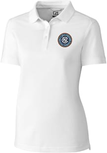 Cutter and Buck New York City FC Womens White Advantage Short Sleeve Polo Shirt