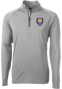 Cutter and Buck Orlando City SC Mens Grey Adapt Eco Big and Tall Qtr Zip