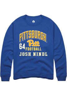 Josh Nindl Rally Mens Blue Pitt Panthers NIL Arch Logo Player Crew