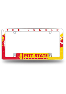Pitt State Gorillas Primary All Over Chrome License Plate Frame - White