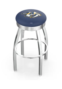 Nashville Predators 3 Ring Chrome Seat Pub Stool - Silver