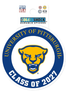 Blue Pitt Panthers Class of 2027 Durable Stickers