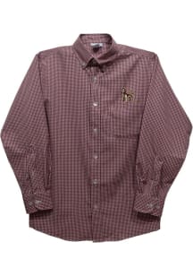 Vive La Fete Bloomsburg University Huskies Baby Maroon Gingham Long Sleeve Polo