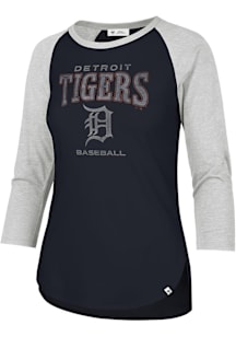 47 Detroit Tigers Womens Navy Blue Heatwave Raglan LS Tee