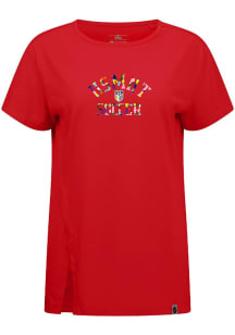 Levelwear USMNT Womens Red Influx Pride Arch 25 Short Sleeve T-Shirt