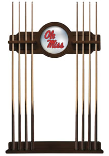 Ole Miss Rebels Solid Wood Cue Rack Pool Table