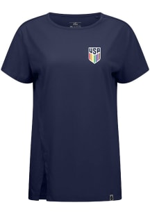 Levelwear USMNT Womens Navy Blue Influx Core Pride 25 Short Sleeve T-Shirt