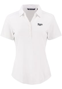 Cutter and Buck Tampa Bay Rays Womens White Mono Forge Eco Polo Short Sleeve Polo Shirt