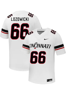 Xavier Lozowicki Nike Mens White Cincinnati Bearcats Football NIL Name And Number Football Jersey