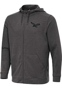 Antigua Philadelphia Eagles Mens Black Effortless Long Sleeve Full Zip Jacket