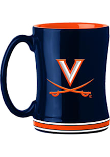 Virginia Cavaliers 14oz Relief Ceramic Mug - Navy Blue