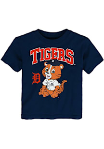 Paws  Outer Stuff Detroit Tigers Toddler Navy Blue Mascot 3.0 Short Sleeve T-Shirt