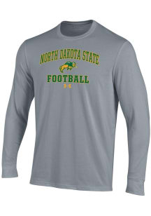 Under Armour North Dakota State Bison Grey Football Performance Long Sleeve T Shirt