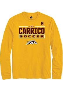 Kate Carrico Western Michigan Broncos Gold NIL Stacked Box Long Sleeve Player T Shirt