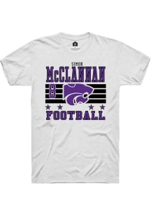 Simon McClannan Rally Mens White K-State Wildcats NIL Striped Player T Shirt