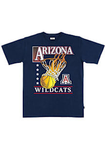 Arizona Wildcats Navy Blue Basketball Hoops Heavyweight Short Sleeve T Shirt