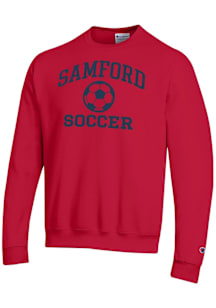 Champion Samford University Bulldogs Mens Red Soccer Powerblend Long Sleeve Crew Sweatshirt