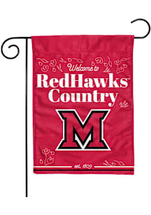 Miami RedHawks Double Sided Garden Flag - White