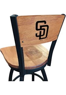 San Diego Padres Wood Seat Maple Back Swivel Pub Stool - Brown