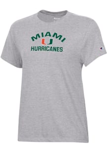 Champion Miami Hurricanes Womens Grey Core Short Sleeve T-Shirt