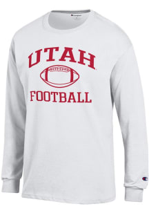 Champion Utah Utes White Football Jersey Long Sleeve T Shirt