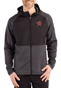 Mens Maryland Terrapins Black Cutter and Buck Peshastin Long Sleeve Full Zip Jacket