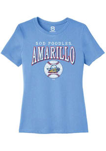 Summit Sportswear Amarillo Sod Poodles Womens Light Blue Homerun Short Sleeve T-Shirt