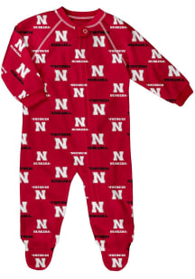 Baby  Nebraska Cornhuskers Primary Logo Loungewear One Piece Pajamas