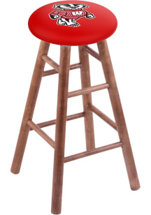 Brown Wisconsin Badgers Mascot Round Cushion Maple Pub Stool