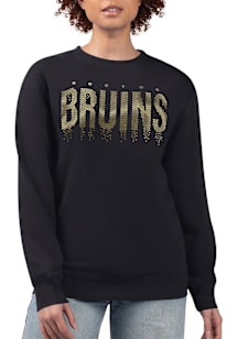 4Her Boston Bruins Womens Black Metallic Drops Crew Sweatshirt