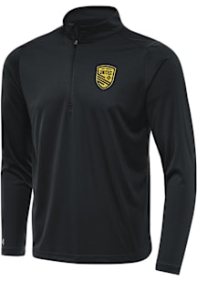 Antigua New Mexico United Mens Dark Grey Tribute Long Sleeve Qtr Zip Pullover